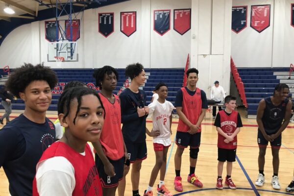 BHS Basketball Program, Group Of Teens In A Gym